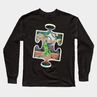 Baseball Sport Art Style Motifs Long Sleeve T-Shirt